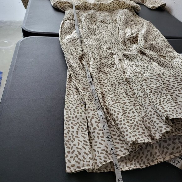 Vintage Positive Influence Womens Animal Print Pleated Dress Small Dainty Lace - Picture 9 of 11